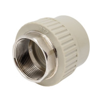 Муфта RTP комбинированная, внутренняя резьба, PN25, D50х1 1/2 мм под ключ, серая 10941