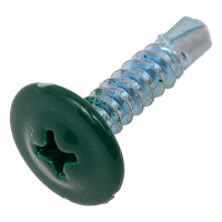 Саморез крепежная техника прессшайба, зеленый мох, 4,2x19 ral 6005, сверло, 50 шт. 10654