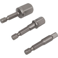 Набор переходников 3 шт (переход с HEX 1/4" на 1/2" DR; 1/4" DR; 3/8" DR) KING TONY 9103PR