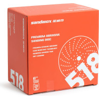 Диск шлифовальный на бумажной основе 518 Orange Ceramic Р600, 125 мм, 8 отверстий, 50 шт SANDWOX 518.125.600.08