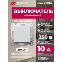 Одноклавишный выключатель Mutlusan Electric, белый цвет (с винтом) 2270 401 0201