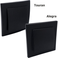 1-клавишный механизм выключателя Nilson СУ, TOURAN-ALEGRA-THOR, metallic, матовый черный, 24380401