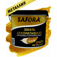 Декоративная акриловая эмаль SAFORA золото, металлизированная 800 г ЭМ102/2М