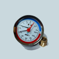 Аксиальный термоманометр MVI до 6 бар, 0C-120C, D80 мм, подключение G1/2 ATM.80.12006.04