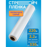 Стрейч пленка ООО Гранд Пак первичное сырье 20 мкм, 50 см, 218 м, 2 кг 2328