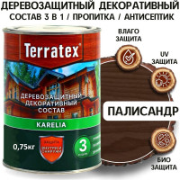 Деревозащитный декоративный состав ТЕРРАТЕКС палисандр, 0.75 кг, 1 л ЭК000136988