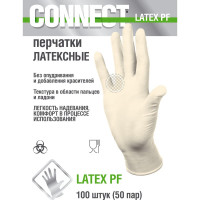 Латексные перчатки CONNECT 100 шт., размер L CТ0000004670