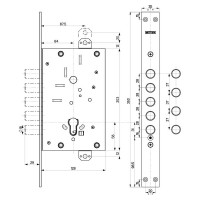 Корпус врезного замка MOTTURA 82.525W800B 45975