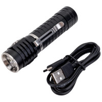Ручной аккумуляторный фонарь TopOn CREE XPG LED 10 Вт 1000 лм 3.7 B 2.6 Ач 9.62 Втч регулировка яркости, стробоскоп, магнит, съемная клипса TOP-MX1TH