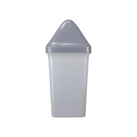 Контейнер для мусора с крышкой-вертушкой Luscan Swing 50 л, пластик, серый, 40x35x73 см 1678911