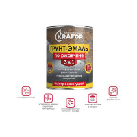 Грунт-эмаль по ржавчине 3 в 1 KRAFOR быстросохнущая, полуглянцевая, 2.7 кг, ral 5012, голубая 250202