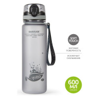 Бутылка для воды BAROUGE ACTIVE LIFE с нескользящим покрытием BP-915/100 600 мл/серый/бутылка