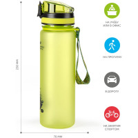 Бутылка для воды BAROUGE ACTIVE LIFE с нескользящим покрытием BP-915/100 600 мл/зеленый/бутылка