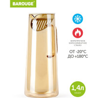 Кувшин для воды стеклянный BAROUGE BJ-704/24 золотисто-бежевый, 1400 мл BJ-704 1400 мл/кувшин