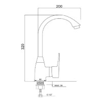 Смеситель для кухни РМС с высоким изливом, из высокопрочного пластика PL5-017F-1