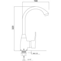 Смеситель для кухни с высоким изливом из высокопрочного пластика РМС PL5-017F