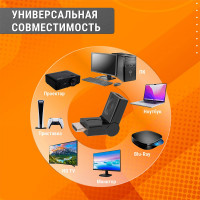 HDMI угловой переходник TDM ELECTRIC HDMI-HDMI на 180° позолоченные контакты SQ4040-0105
