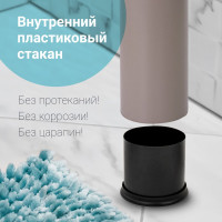 Ерш для унитаза с подставкой ЛАЙМА металл, серый, матовый, 604961