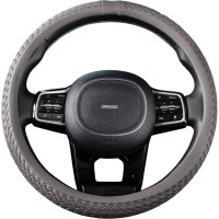 Оплетка SKYWAY Real-7 М, серая, натуральная кожа S01108012