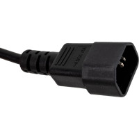 Шнур питания с блокировкой LANMASTER C13-C14, 3х0.75, 220В, 10А, черный, 1 метр LAN-PP13L/14-1.0-BK