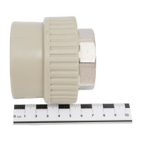 Муфта RTP комбинированная, внутренняя резьба, PN25, D50х1 1/2 мм под ключ, серая 10941