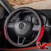 Чехол на руль DSV Black+Red М, искусственная кожа, со вставкой R99302B
