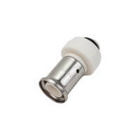 Пресс фитинг с накидной гайкой под евроконус HENCO ПВДФ пресс, белый, 20x3/4" 19PKW-2005