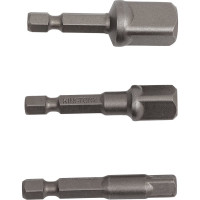 Набор переходников 3 шт (переход с HEX 1/4" на 1/2" DR; 1/4" DR; 3/8" DR) KING TONY 9103PR
