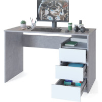 Письменный стол СОКОЛ СПм-21 бетон/белый 00-00011535