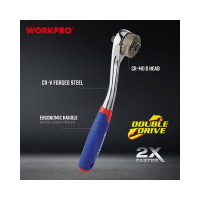 Трещоточный ключ WORKPRO 3/8, 2Х скорость WP271013