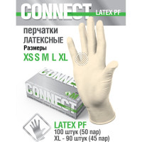 Латексные перчатки CONNECT 100 шт., размер S CТ0000004668