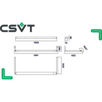 Светодиодный светильник для школьной доски CSVT VESTA SCHOOL-18 opal-sand-1223 IP40 4000К белый с кронштейнами ЦБ000018892