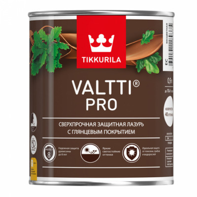 Tikkurila VALTTI PRO лазурь сверхпрочная, защитная, глянцевая, орех 2,7 52777 700010331