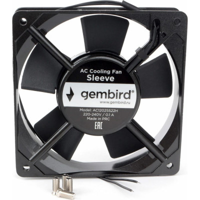 Gembird Вентилятор 120x120x25, AC, 220, втулка, 2 pin, провод 30 см, AC12025S22H