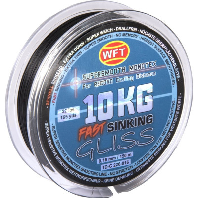 WFT Леска плет. KG GLISS SINKING Black 150/016 1D-C-226-016