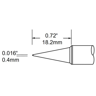 METCAL Наконечник для PS900, конус удлиненный 0.4х18.2мм SFV-CN05A