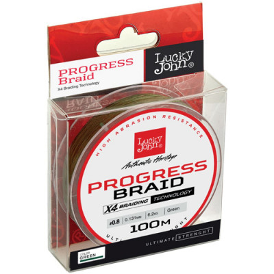 Плетеная леска Lucky John Progress BRAID Green 100/020 LJ4106-020