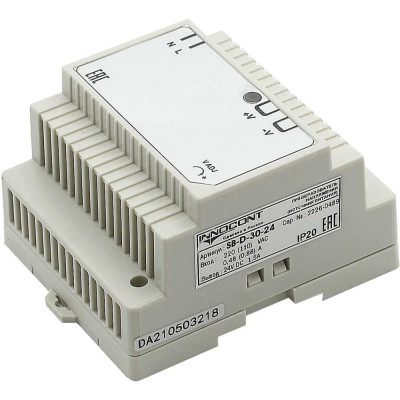 INNOCONT Блоки Питания. Вход: 220VAC, 0.48А, выход: 30W, 24VDC, 1.5A, -10 +50С, IP20, типы защиты: КЗ, перегрузка, перенапряжение SB-D-30-24