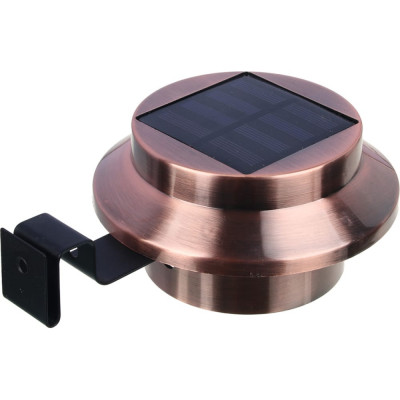INBLOOM Фонарь на солн.батарее медный, d12x6см, 3LED*белый, 1x1.2V NI-MH АА 600 mAh, металл 475-310