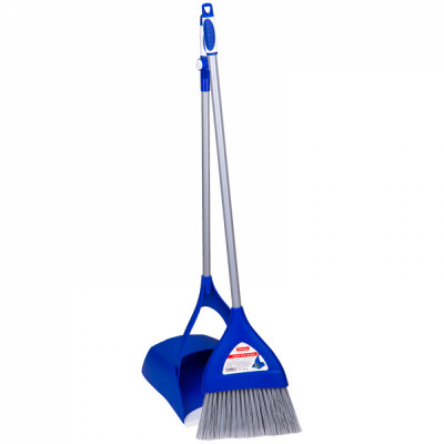 OfficeClean Совок для мусора Professional со щеткой-сметкой, складн, мет. ручка 66см, резин. 266767