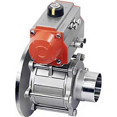 TITAN LOCK Донный клапан шаровый под приварку с пневмоприводом, нерж.304 DN50, TLBBV50WD-P