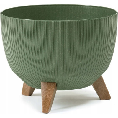 LAMELA Sp.z o. 963 Кашпо ROMA ECO wood Jumper на ножках d29см h23см 9,3л зеленый 065012