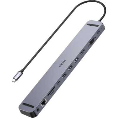 Choetech USB-концентратор хаб 11 в 1 4 x USB 3,0, 1 x USB-C PD ,1x4K HDMI,1 x VGA,1 x RJ45,1 x jack 3,5 mm,2 x SD/Micro SD HUB-M20-GY