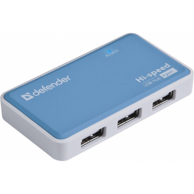 Defender Универсальный USB разветвитель Quadro Power USB2.0, 4порта, блок питания2A 83503