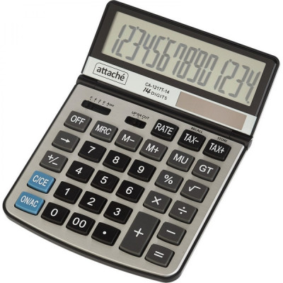 Attache Калькулятор настольный ПОЛНОРАЗМЕРНЫЙ CA-1217T 14р. SET,TAX р.уг н 689479