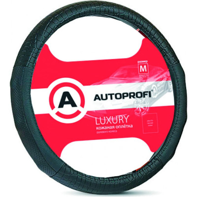 Оплетка руля AUTOPROFI LUXURY AP-1040 BK M