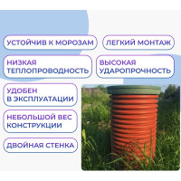 Дренажный смотровой колодец в сборе Агросток 368/315x2000 мм с тремя выходами 110 мм 45249