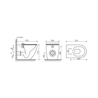 Напольный пристенный унитаз-соло Ceramicanova METROPOL Rimless CN4004