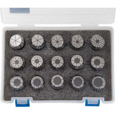 Набор цанг в пластиковом кейсе ER25 (15 шт; 2-16 мм) JSD cb20006