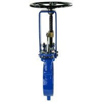 Задвижка шиберная DN.ru GGG40-SS304-NBR-2W Ду200 Ру10 двусторонняя, штурвал D040-03175